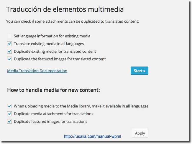 Traducción elmentos multimedia WPML