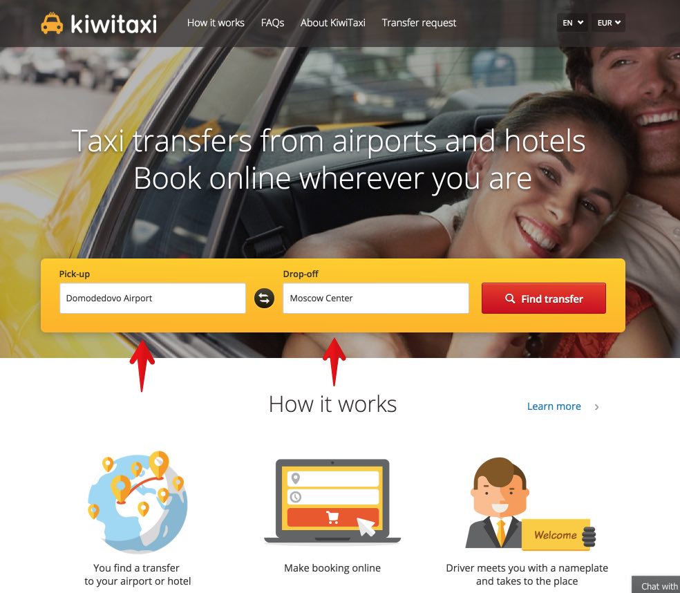 Book taxi in advance in the international airports of Moscow - Kiwitaxi 1
