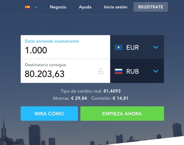 Transferir dinero online a Rusia en rublos - TransferWise