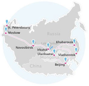 Trans-Siberian - carte d'itinéraire