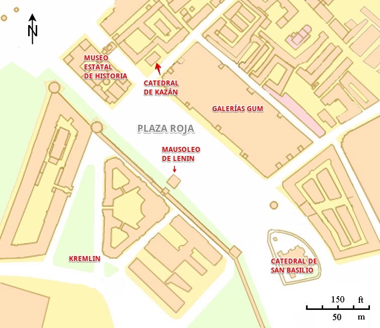 Mapa de la Plaza Roja - Que visitar