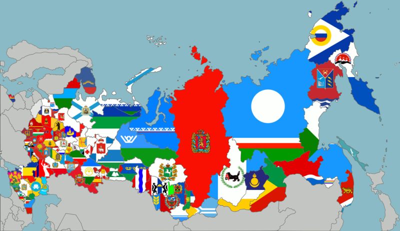 Russia map of regions-oblast