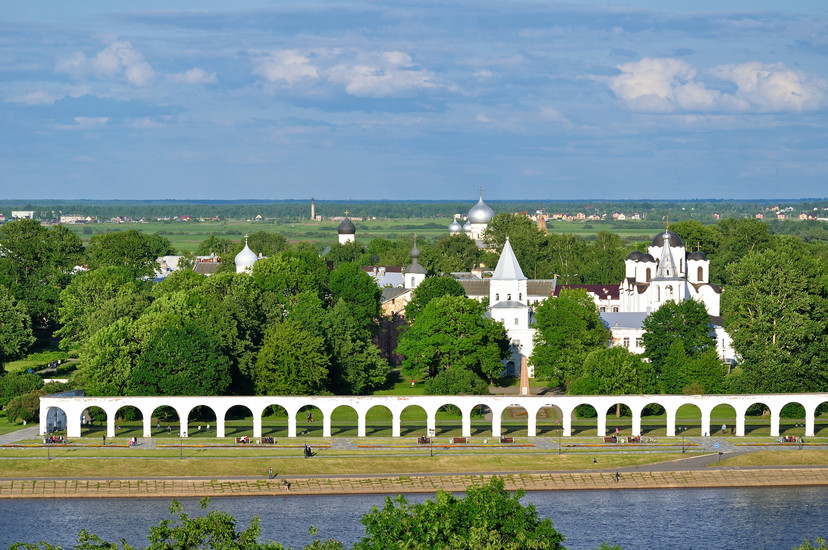 Arcade of the old market at Yaroslav's Court, Veliky Novgorod
