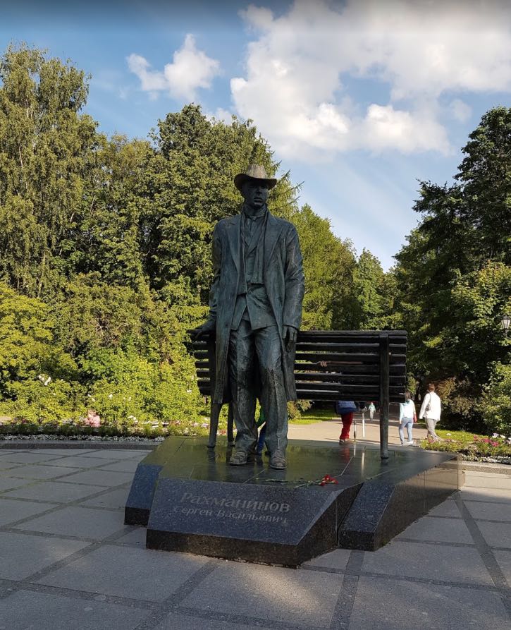 Monument to composer Sergei Rachmaninoff in Veliky Novgorod