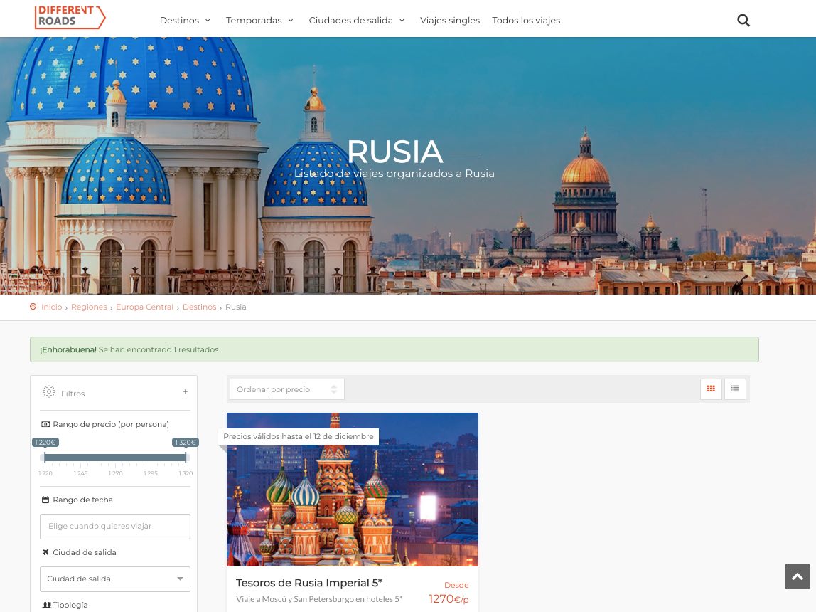 Viajes organizados a Rusia en agencia de viajes - Different Roads 1