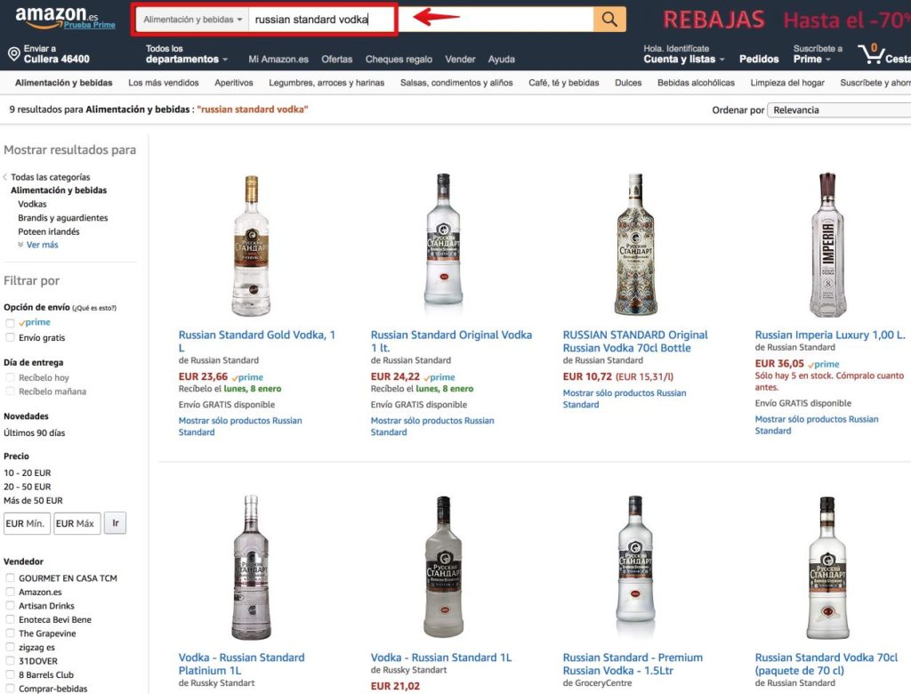 Amazon - russian standard vodka