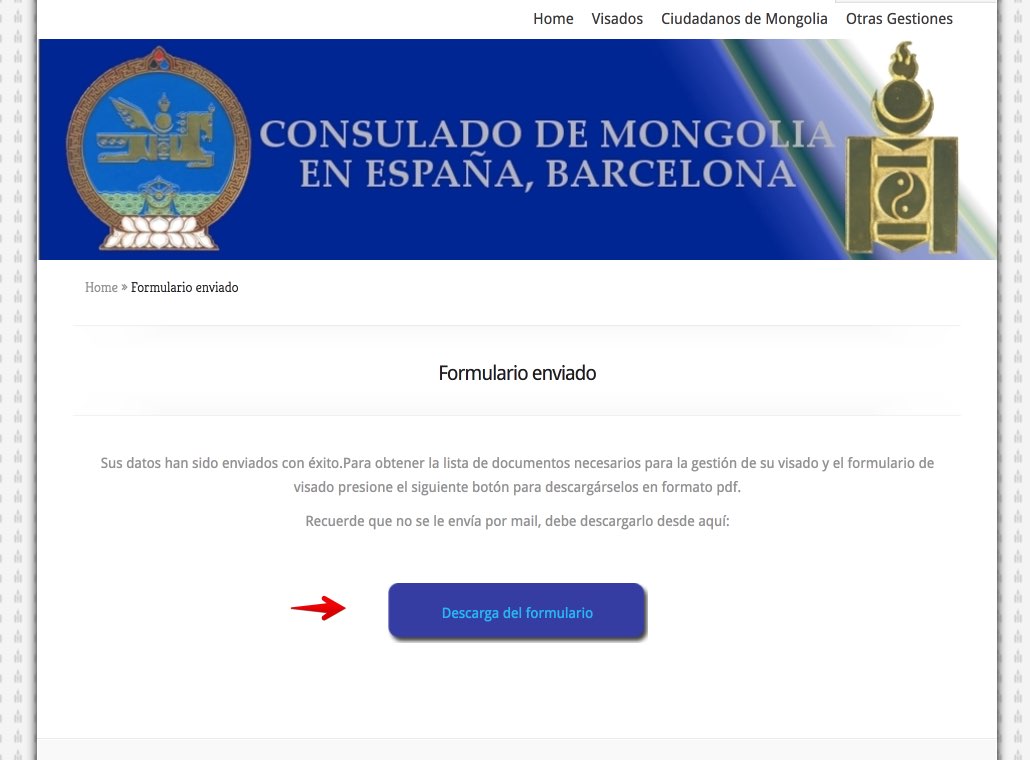 Descargar Formulario solicitud visado mongol