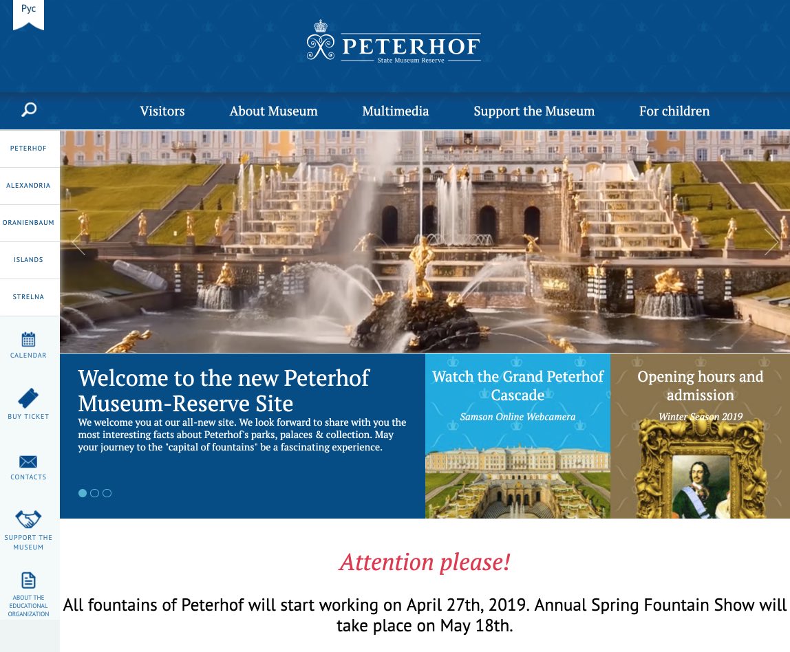 Inauguration des fontaines du Peterhof en mai