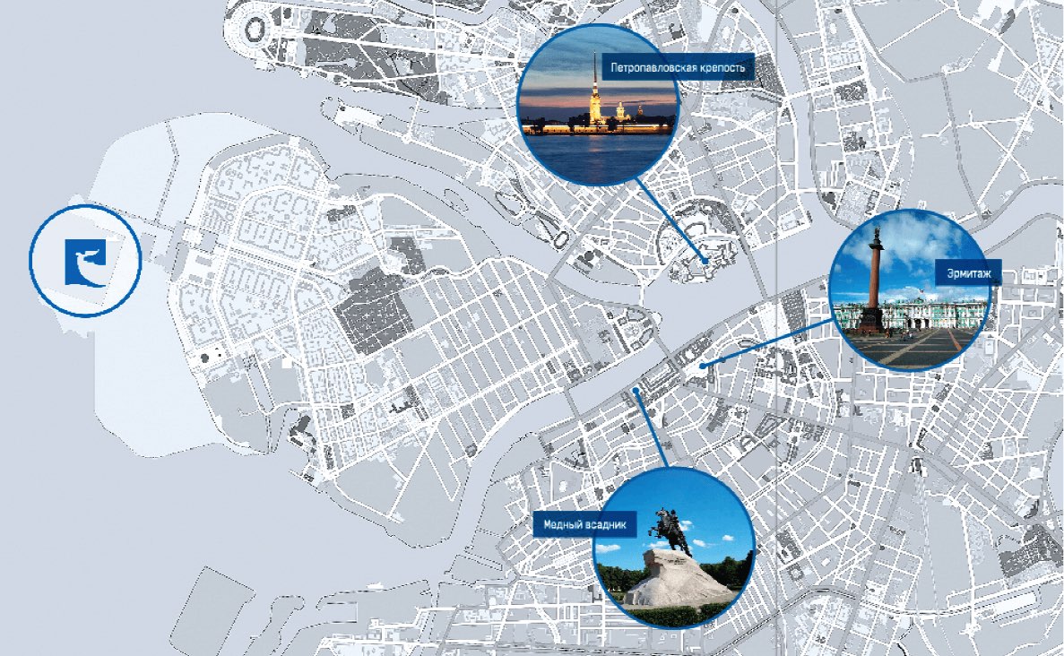 Carte Saint-Pétersbourg et son port