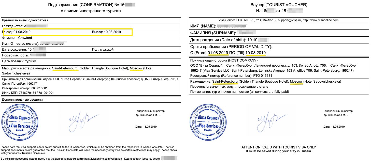 Carta de invitación viaje a Moscu y San Petersburco con noche de tren en Flecha Roja