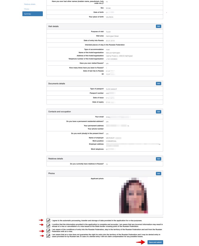 Solicitud e-visa para viajar a Rusia - Departamento Consular del Ministerio de Asuntos Exteriores de la Federación Rusa 13