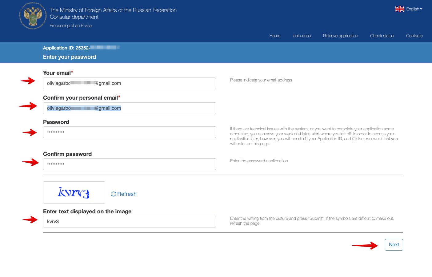 Wniosek o wizę elektroniczną na podróż do Rosji - Departament Konsularny Ministerstwa Spraw Zagranicznych Federacji Rosyjskiej 3
