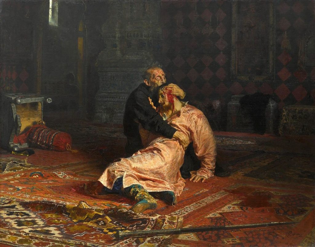 Iwan der Schreckliche und sein Sohn von Ilia Repin