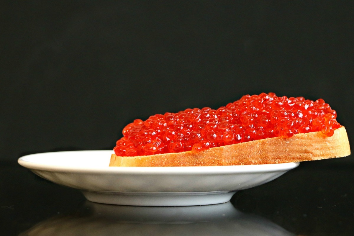 Russian red and black caviar