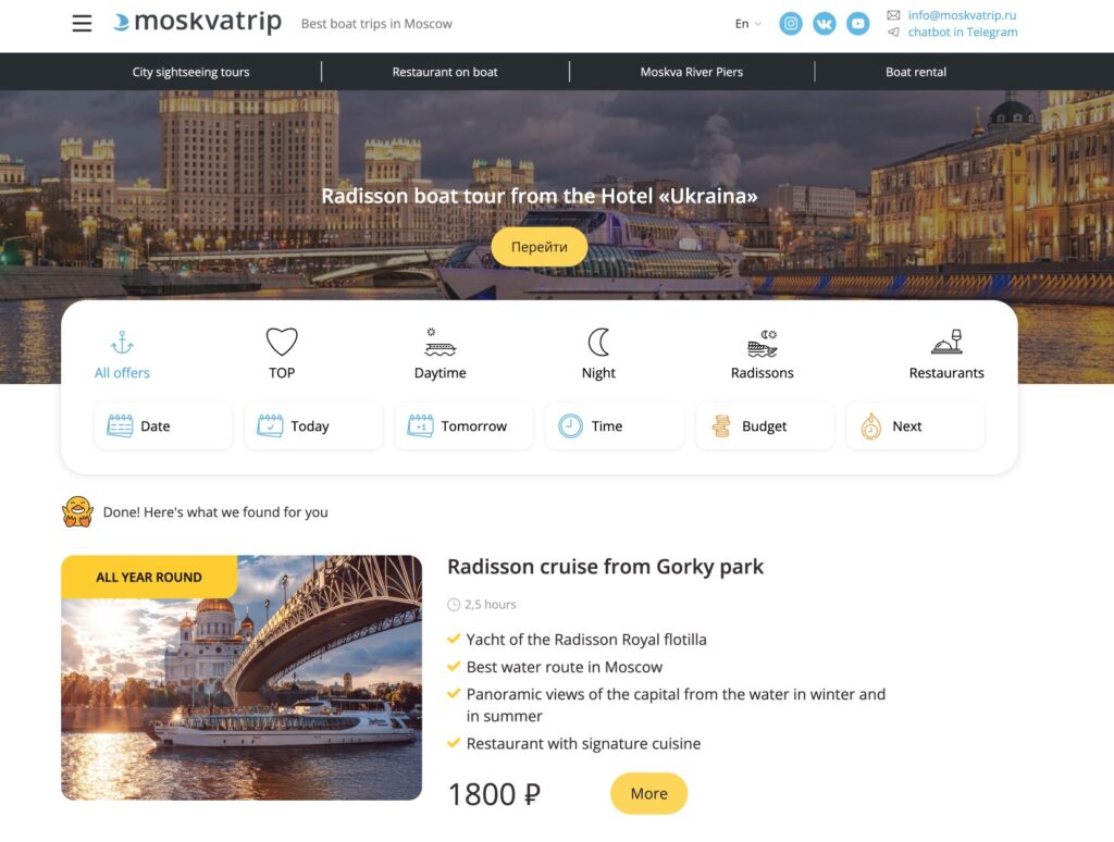 Moscow cruises Moskvatrip The best river cruises and excursions in Moscow