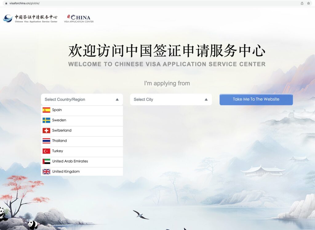 Formulario de solicitud de visado chino online - Ejemplo de rellenar y cumplimentar nuevo formulario - Captura de pantalla 1