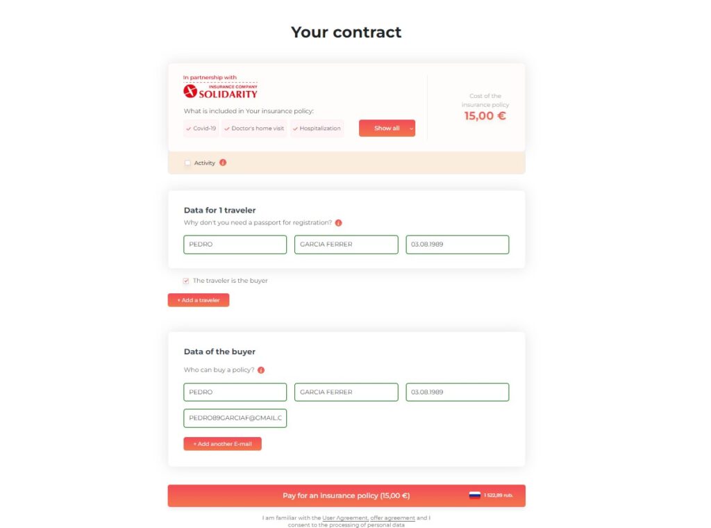 Adquirir seguro de viaje a Rusia 2