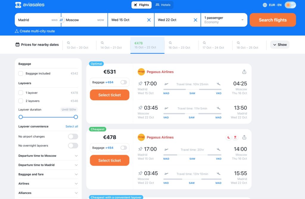 Flüge nach Russland kaufen