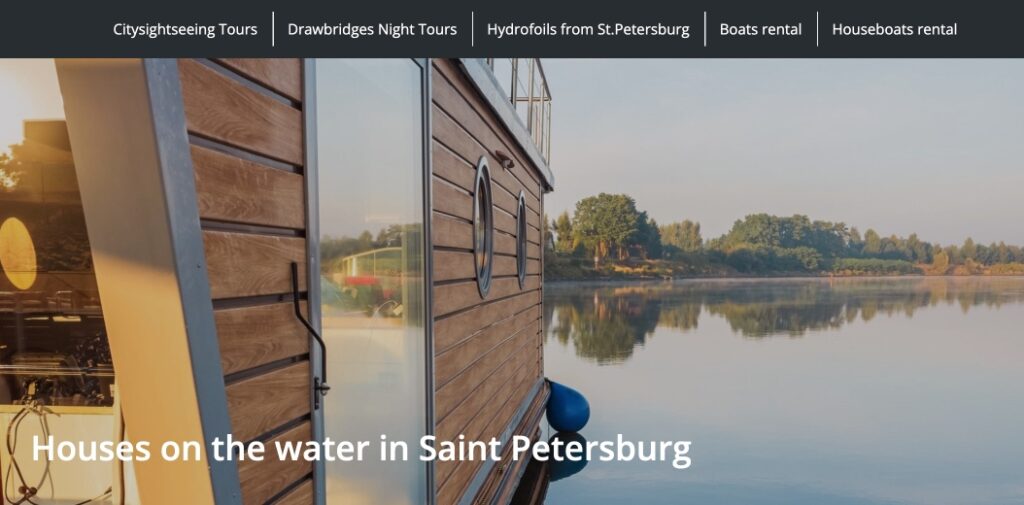 Houses on the water in Saint Petersburg