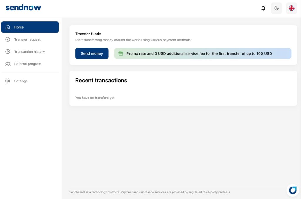 Send money to Russia with SendNOW - Send money button