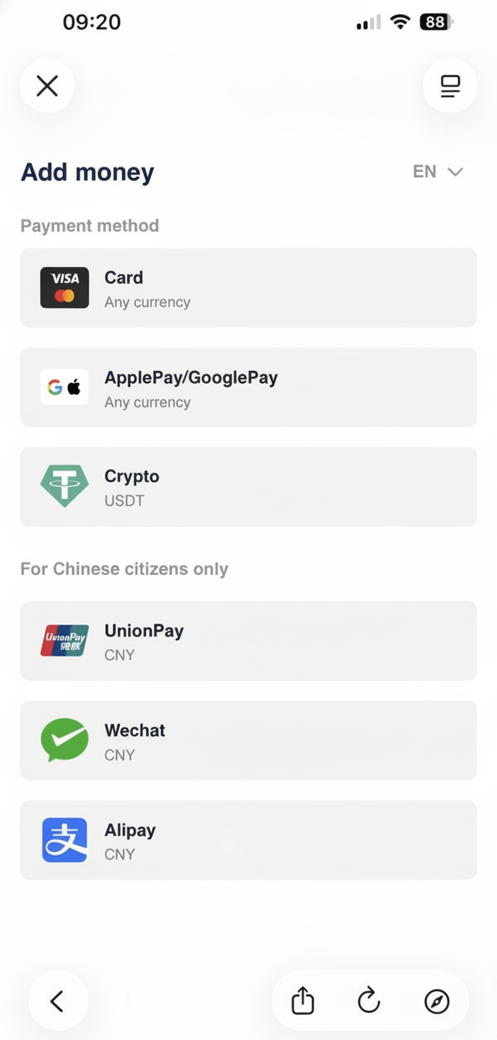 Métodos para adicionar dinheiro ao cartão Pay in Russia