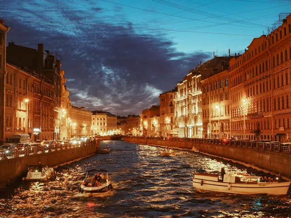 St Petersburg canal at dusk
