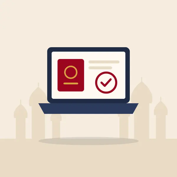 Laptop with an approved visa application